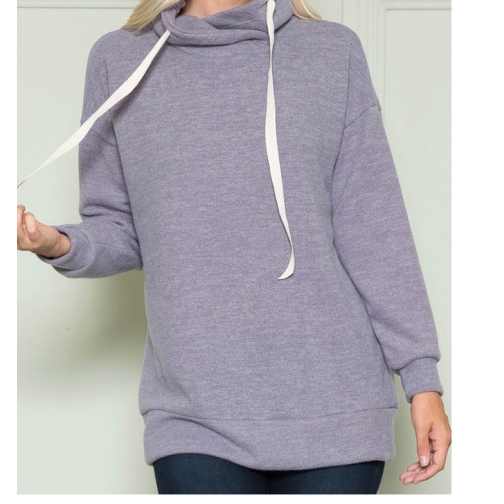 Comfy Cowlneck Drawstring Sweater